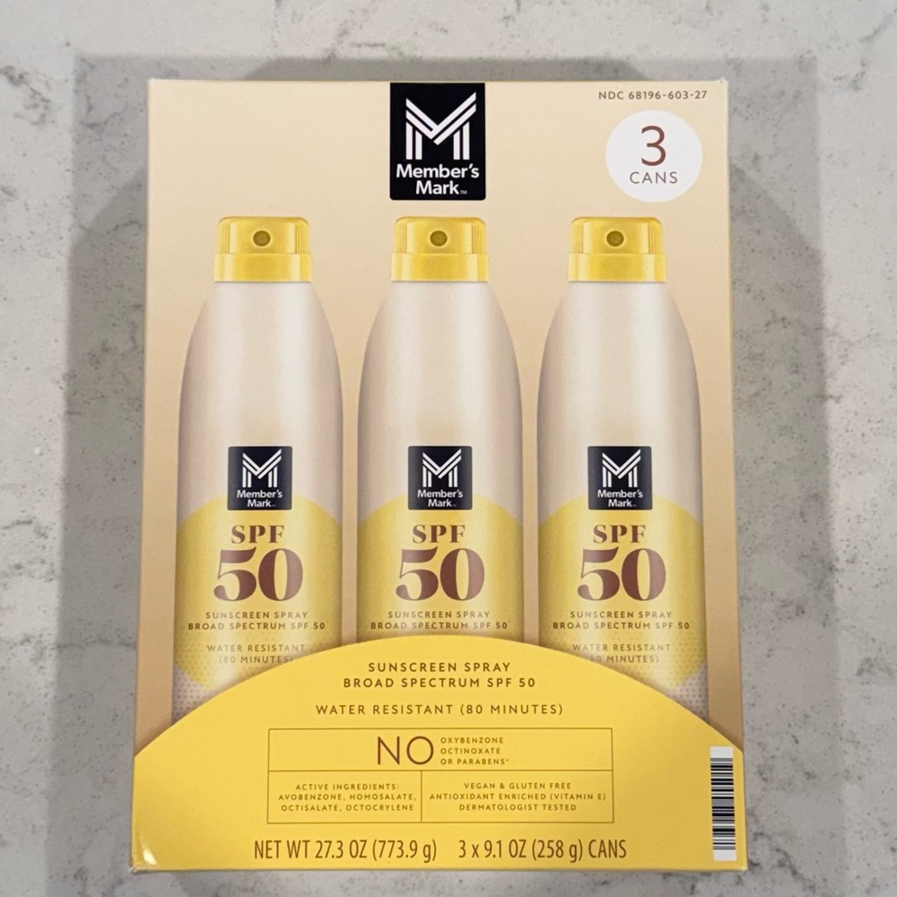 NIB Member's Mark SPF 50 Sunscreen Spray Set-3 Bottles - Picture 4 of 7
